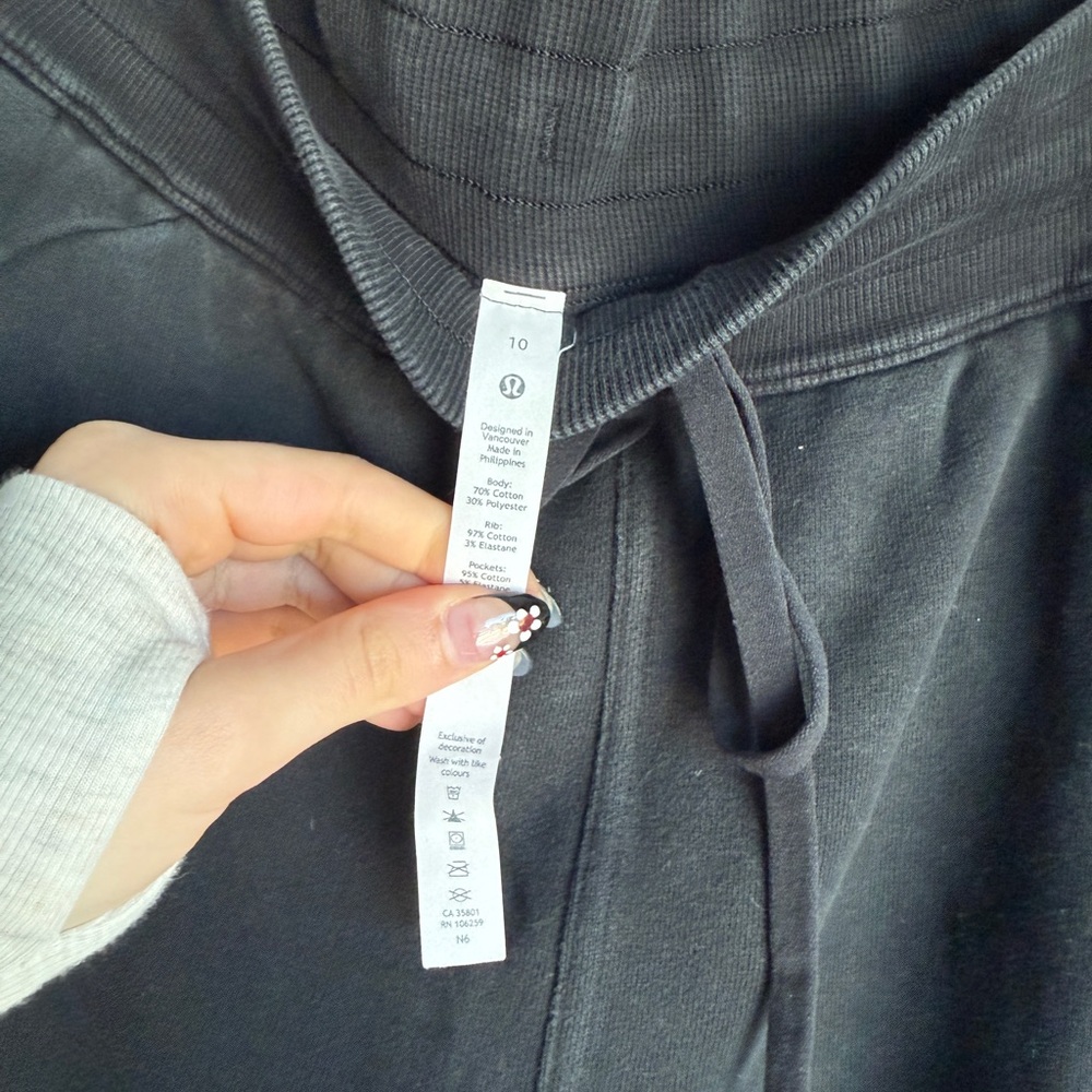 LULULEMON Scuba High-Rise Jogger Black Relaxed Oversized HR Pants W5CV9S Sz 10 - Picture 6 of 8